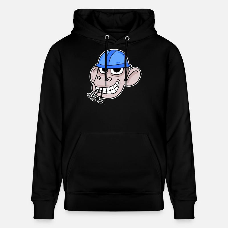 Affe Baustelle Bauarbeiter - Stanley/Stella Unisex Bio-Hoodie CRUISER  - Schwarz