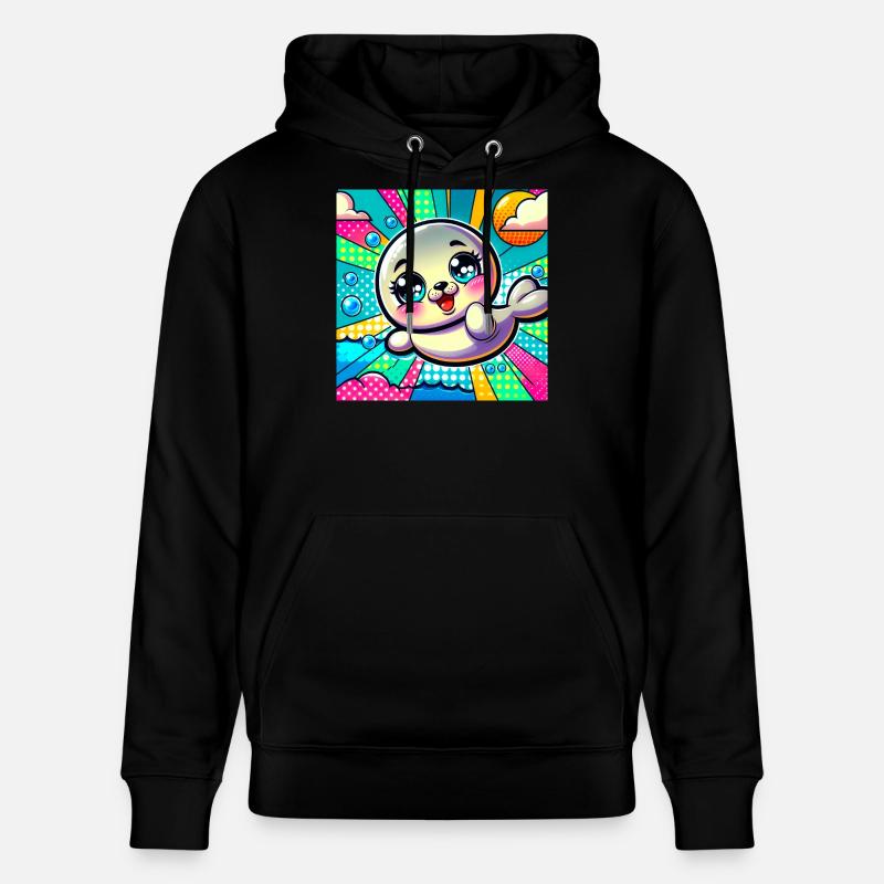 Bunte robbe - Stanley/Stella Unisex Bio-Hoodie CRUISER  - Schwarz