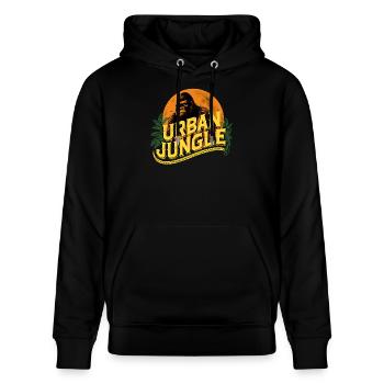 Urban Jungle Logo Couleur - Sweat à capuche bio CRUISER Stanley/Stella Unisexe - noir - Devant - Alina (178cm) & Michal (187cm)