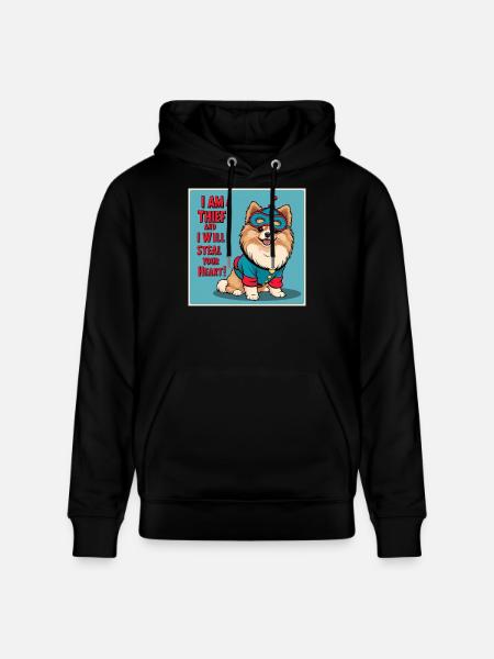 Dog in superhero costume - Stanley/Stella CRUISER Unisex Organic Hoodie - black
