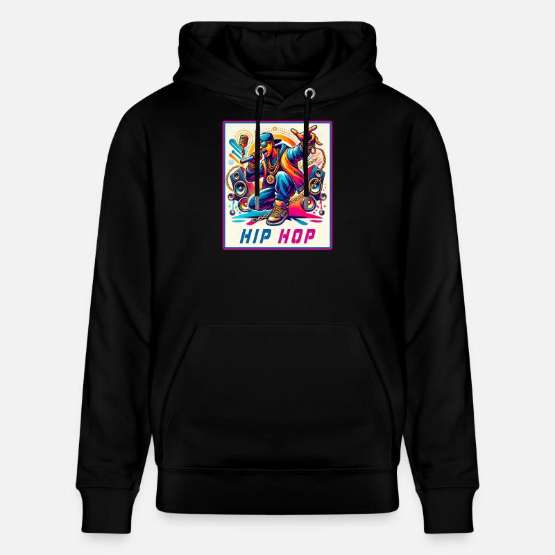 Hip-Hop Vibes – Rappeur avec micro - Sweat à capuche bio CRUISER Stanley/Stella Unisexe - noir