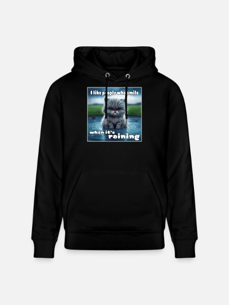 Cat in the rain - Stanley/Stella CRUISER Unisex Organic Hoodie - black