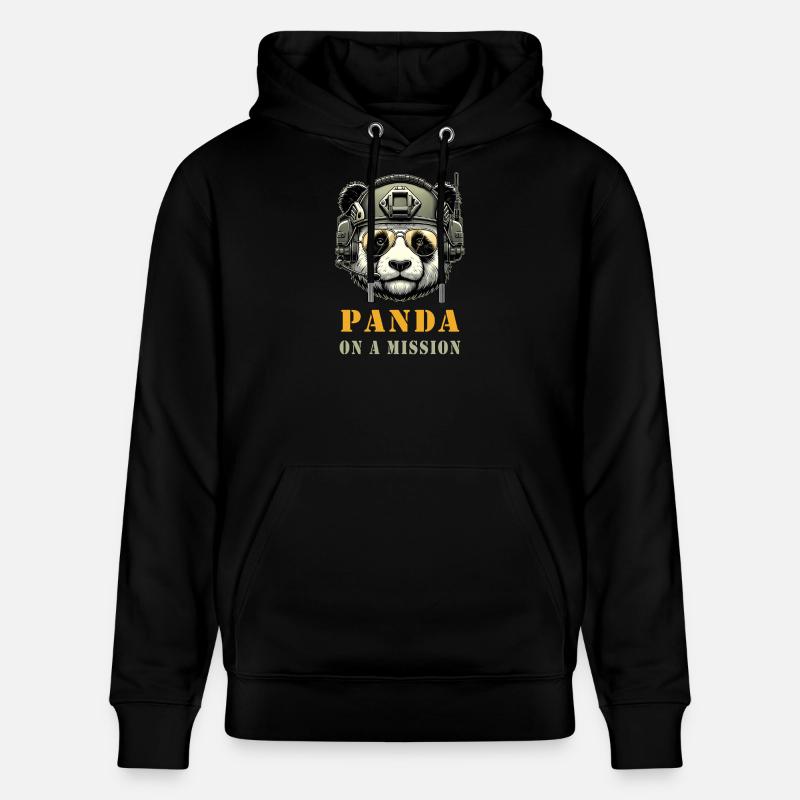 Panda en mission / Militaire - Sweat à capuche bio CRUISER Stanley/Stella Unisexe - noir