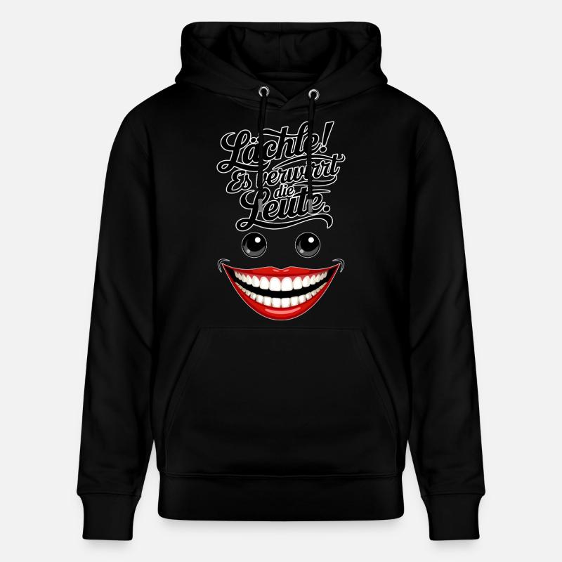 Always smiling - Stanley/Stella CRUISER Unisex Organic Hoodie - black