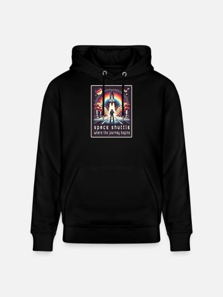 Space Shuttle - The Journey Begins - Stanley/Stella CRUISER Unisex Organic Hoodie - black