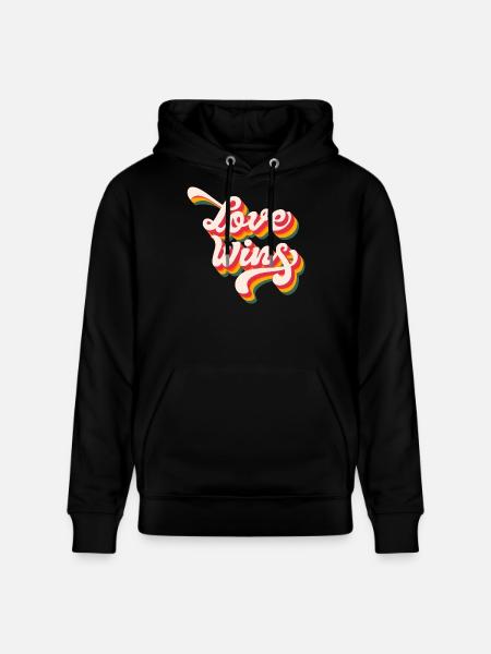 LGBTQ Pride Month - Love Wins - Stanley/Stella CRUISER Unisex Organic Hoodie - black