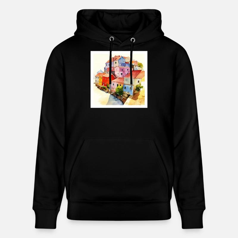 Illusion d’optique - Art abstrait - Sweat à capuche bio CRUISER Stanley/Stella Unisexe - noir