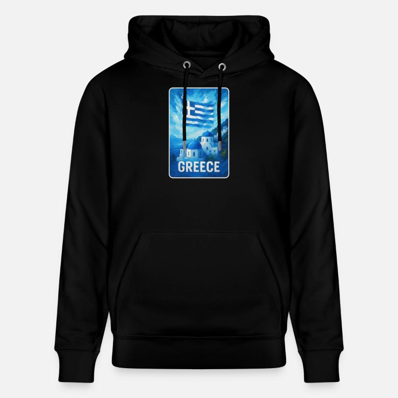 Grèce Santorin Drapeau - Sweat à capuche bio CRUISER Stanley/Stella Unisexe - noir