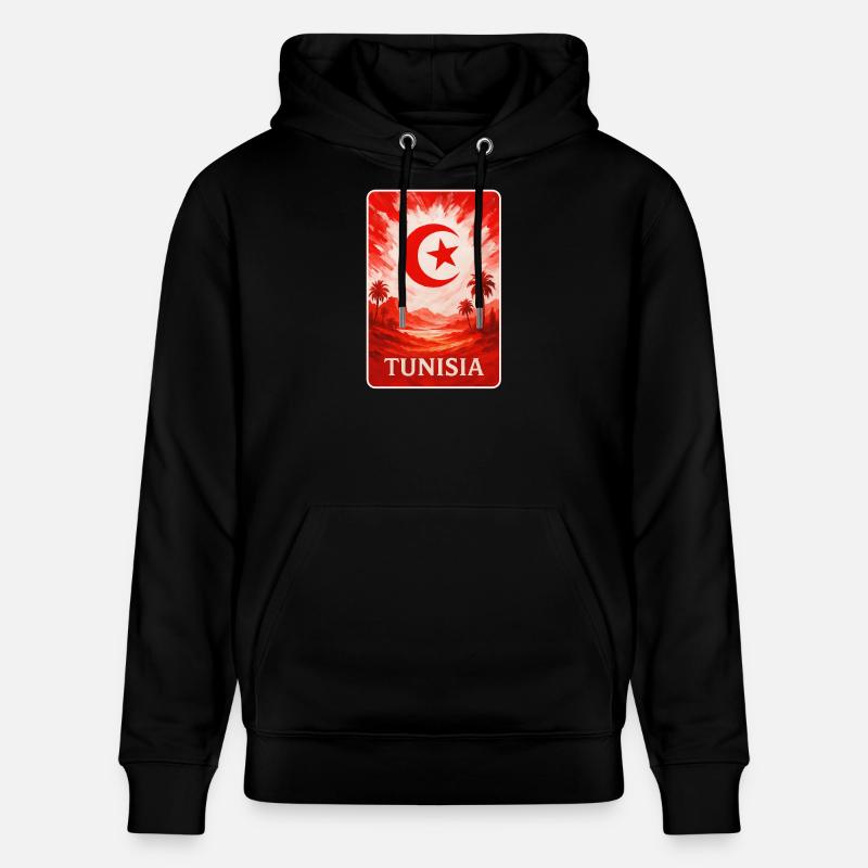 Tunisie Désert Art avec drapeau - Sweat à capuche bio CRUISER Stanley/Stella Unisexe - noir