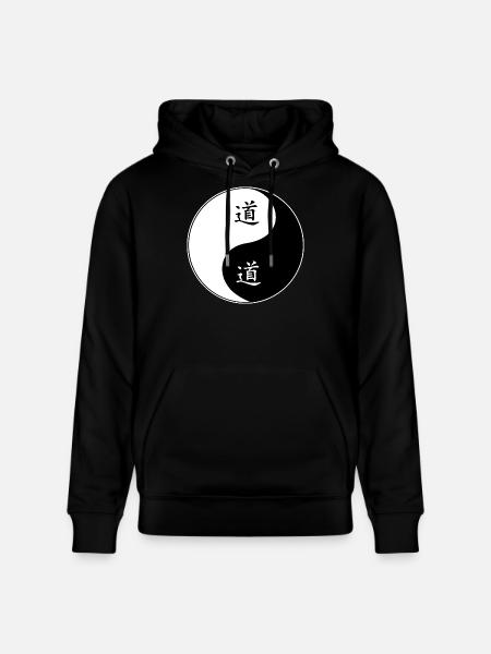 Yin Yang Symbol with Chinese Characters - Stanley/Stella CRUISER Unisex Organic Hoodie - black
