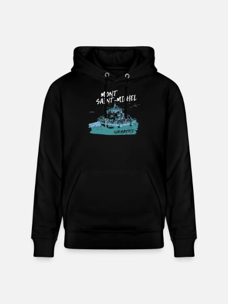 Mont Saint-Michel Blau Aquarell - Stanley/Stella Unisex Bio-Hoodie CRUISER - Schwarz