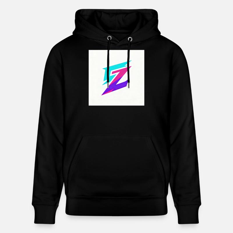 Zigzag Neon Gradient Logo - Stanley/Stella CRUISER Unisex Organic Hoodie - black