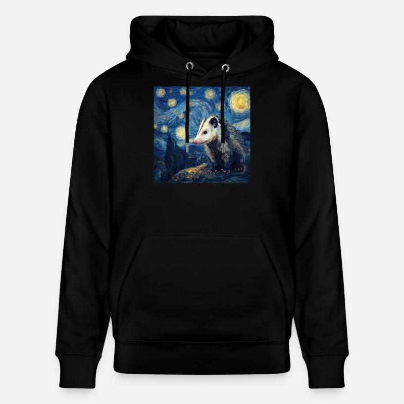 Opossum Van Gogh Nuit étoilée - Sweat à capuche bio CRUISER Stanley/Stella Unisexe - noir