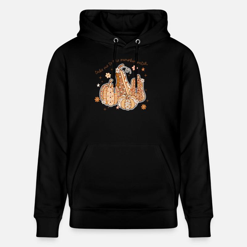 Patchwork de citrouilles - Sweat à capuche bio CRUISER Stanley/Stella Unisexe - noir