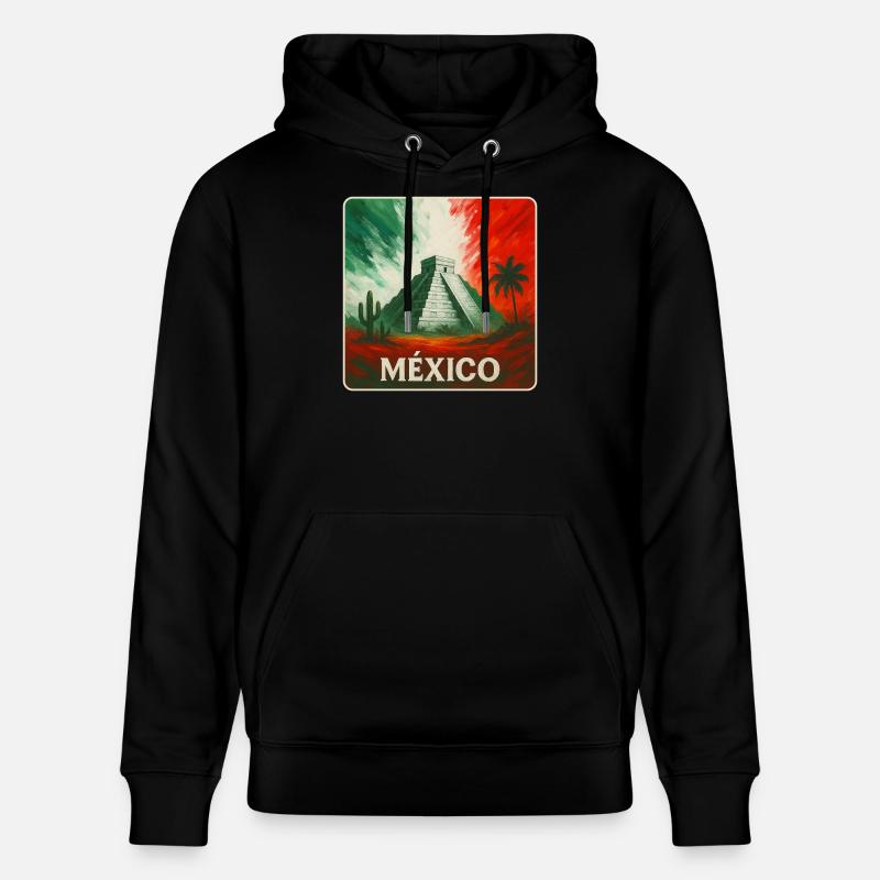 Mexiko Pyramiden Design - Stanley/Stella Unisex Bio-Hoodie CRUISER  - Schwarz