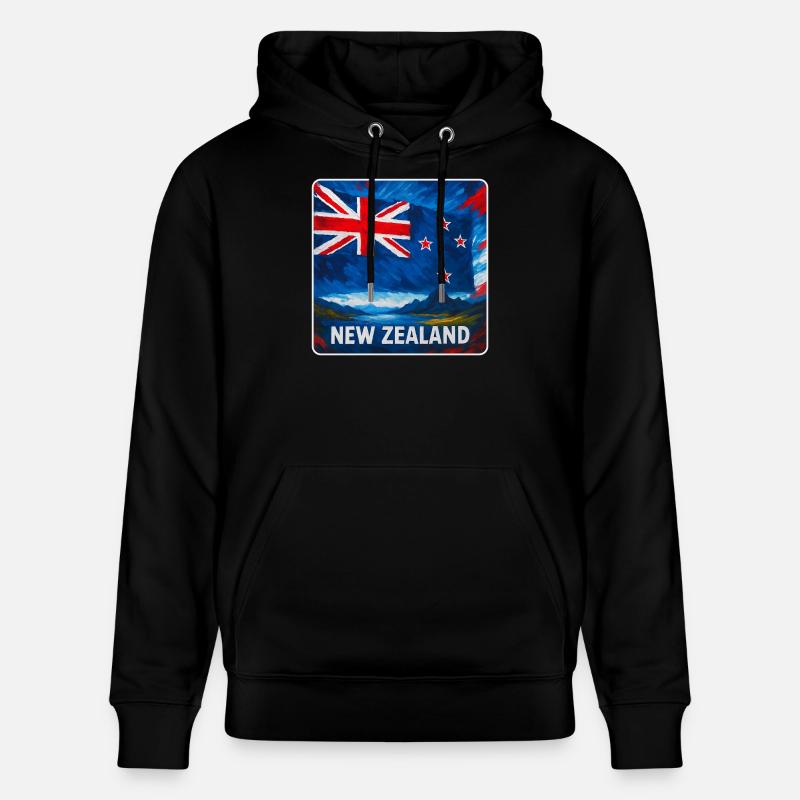 Neuseeland Flaggen Design - Stanley/Stella Unisex Bio-Hoodie CRUISER - Schwarz