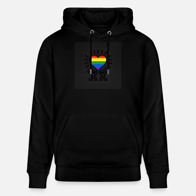 Célébration de l’arc-en-ciel du cœur - Sweat à capuche bio CRUISER Stanley/Stella Unisexe - noir