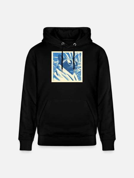 Cool Retro Cat Design - Stanley/Stella CRUISER Unisex Organic Hoodie - black