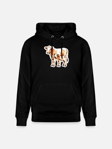 Kuhliebe – Mutter und Kalb - Stanley/Stella Unisex Bio-Hoodie CRUISER - Schwarz