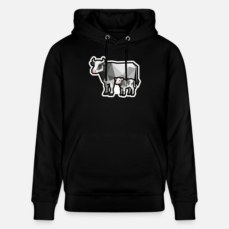 Kuh und Kalb – Geometrisches Minimaldesign - Stanley/Stella Unisex Bio-Hoodie CRUISER - Schwarz