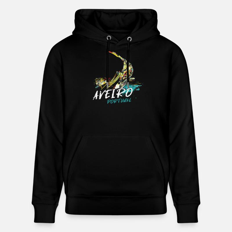 Proue bateau moliceiro Aveiro illustration - Sweat à capuche bio CRUISER Stanley/Stella Unisexe - noir