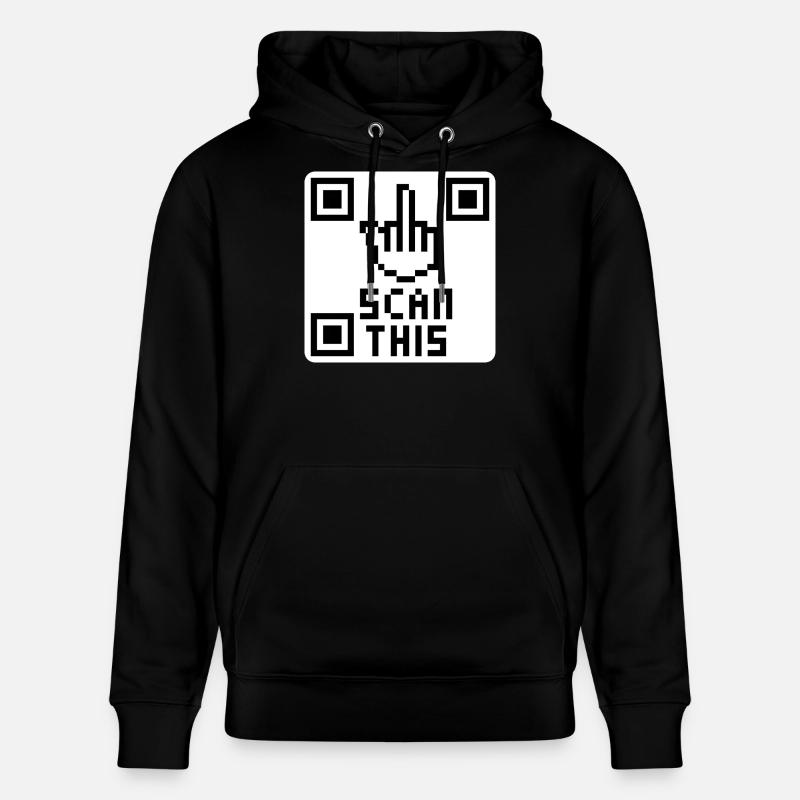 QRcode doigt d'honneur - Sweat à capuche bio CRUISER Stanley/Stella Unisexe - noir