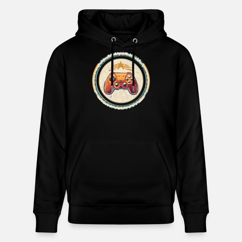 Retro Spielcontroller Abzeichen - Stanley/Stella Unisex Bio-Hoodie CRUISER  - Schwarz