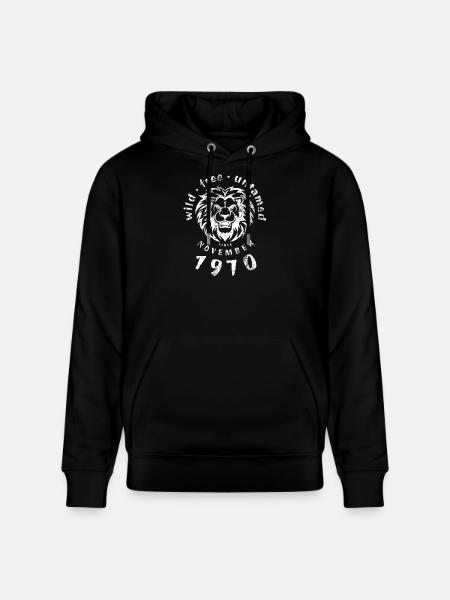 Wild, free & untamed since 11/1970 - Stanley/Stella CRUISER Unisex Organic Hoodie - black