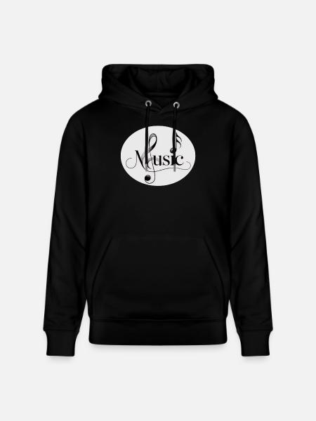 Musical font with music ornament - Stanley/Stella CRUISER Unisex Organic Hoodie - black