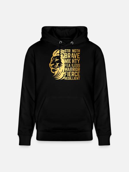 Grunge Löwe | Stärke, Mut & Stil - Stanley/Stella Unisex Bio-Hoodie CRUISER  - Schwarz