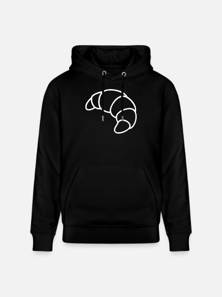 Croissant Sketch – French Breakfast Motif - Stanley/Stella CRUISER Unisex Organic Hoodie - black