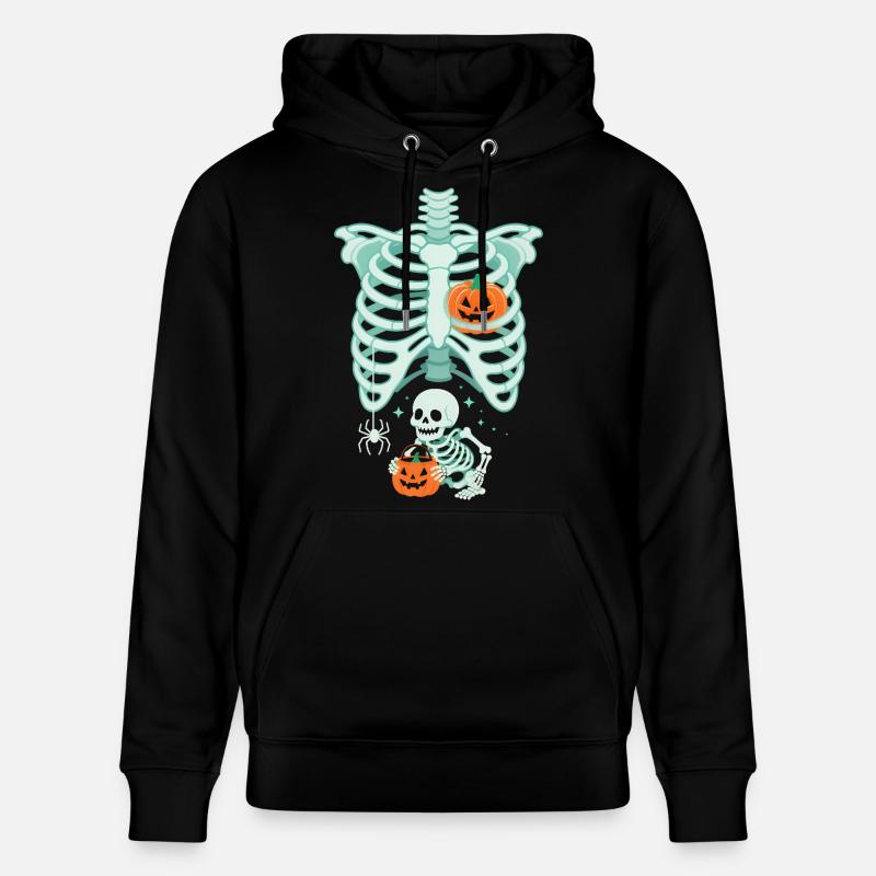 Halloween Grossesse Citrouille Squelette Drôle - Sweat à capuche bio CRUISER Stanley/Stella Unisexe - noir