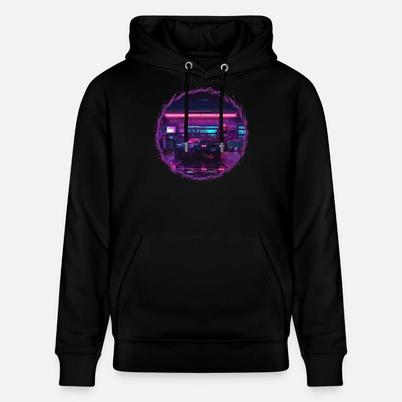 Neon Garage – Édition RétroRift Nuit - Sweat à capuche bio CRUISER Stanley/Stella Unisexe - noir
