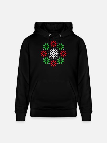 Snowflakes Pattern Christmas Sweater Snow - Stanley/Stella CRUISER Unisex Organic Hoodie - black