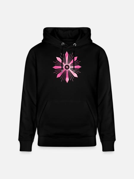 Dazzling radial pink star - Stanley/Stella CRUISER Unisex Organic Hoodie - black