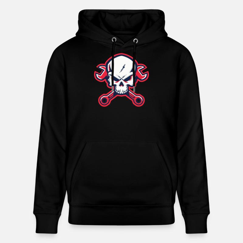 Skull & Wrenches – Pour de vraies mécaniques - Sweat à capuche bio CRUISER Stanley/Stella Unisexe - noir