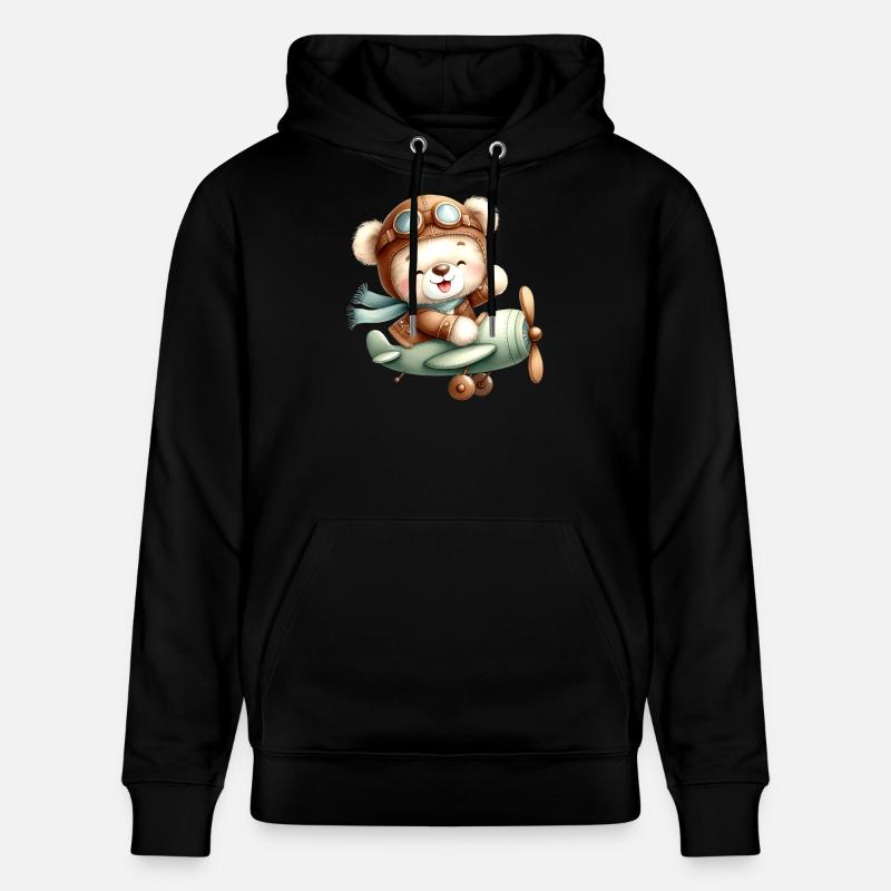 Aviateur Teddy - Sweat à capuche bio CRUISER Stanley/Stella Unisexe - noir