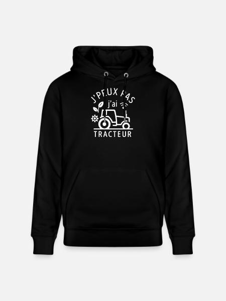 I can't I have tractor - Stanley/Stella CRUISER Unisex Organic Hoodie - black