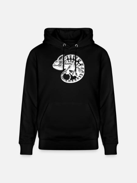 Cute chameleon in camouflage mode - Stanley/Stella CRUISER Unisex Organic Hoodie - black