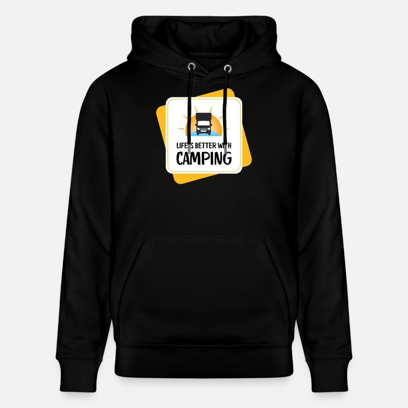 Life Is Better with Camping – Design - Stanley/Stella Unisex Bio-Hoodie CRUISER  - Schwarz