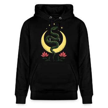 Moonserpent - Stanley/Stella Unisex Bio-Hoodie CRUISER  - Schwarz - Vorne - Alina (178cm) & Michal (187cm)