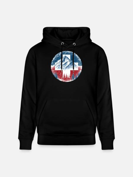 Schweiz-Swiss-Switzerland-Wintersport-Ski-Berge - Stanley/Stella CRUISER Unisex Organic Hoodie - black