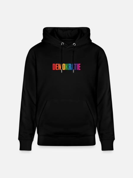 Democracy - Cool Pride Logo - Stanley/Stella CRUISER Unisex Organic Hoodie - black