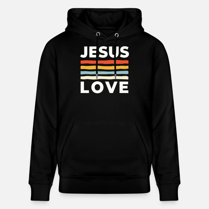 Jésus, avec amour Christliche Nächstenliebe - Sweat à capuche bio CRUISER Stanley/Stella Unisexe - noir