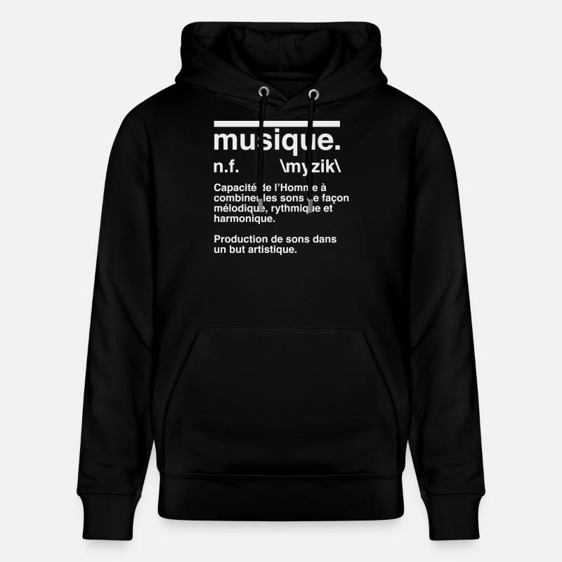 Musique Définition Style Dictionnaire - Sweat à capuche bio CRUISER Stanley/Stella Unisexe - noir
