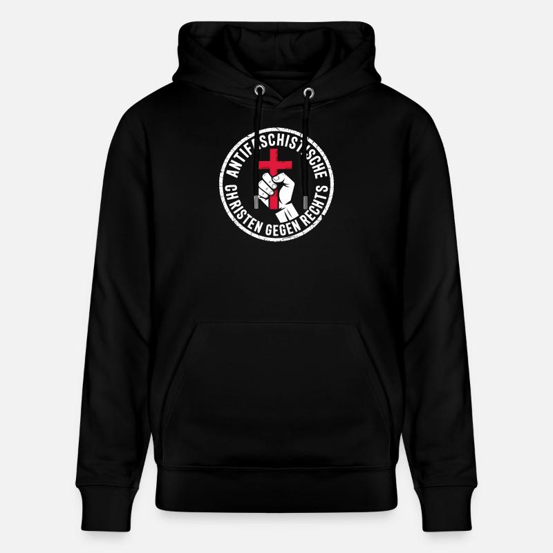 Catholiques antifascistes contre la droite - Sweat à capuche bio CRUISER Stanley/Stella Unisexe - noir