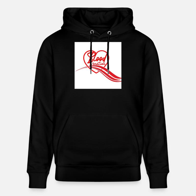 Herz-Logo der Blutspende - Stanley/Stella Unisex Bio-Hoodie CRUISER  - Schwarz