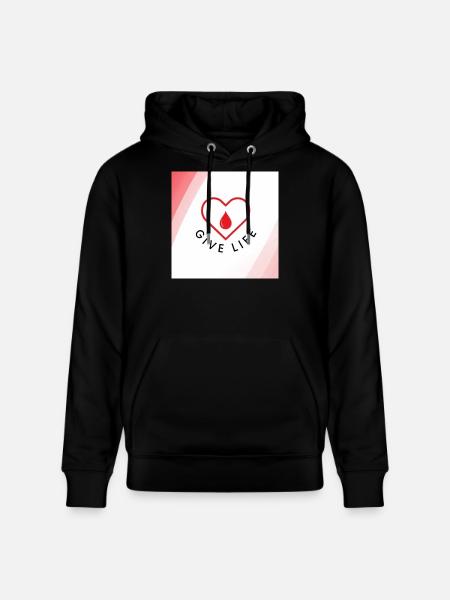 Schenken Sie Leben: Blutspenderherz - Stanley/Stella Unisex Bio-Hoodie CRUISER  - Schwarz