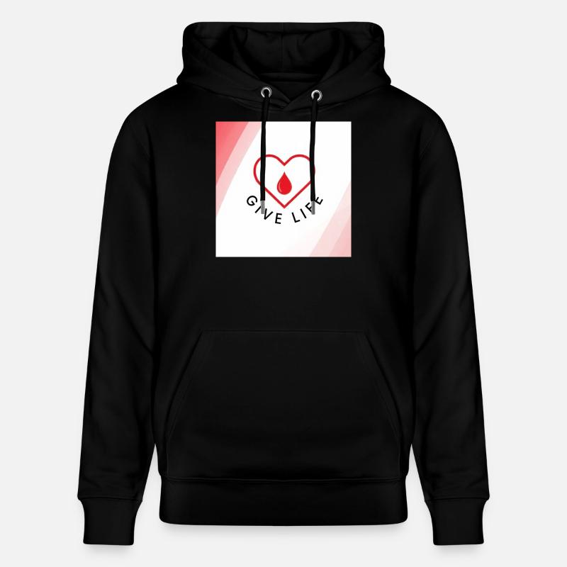Schenken Sie Leben: Blutspenderherz - Stanley/Stella Unisex Bio-Hoodie CRUISER  - Schwarz