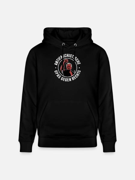 Anti-fascist grandpas against the right - Stanley/Stella CRUISER Unisex Organic Hoodie - black